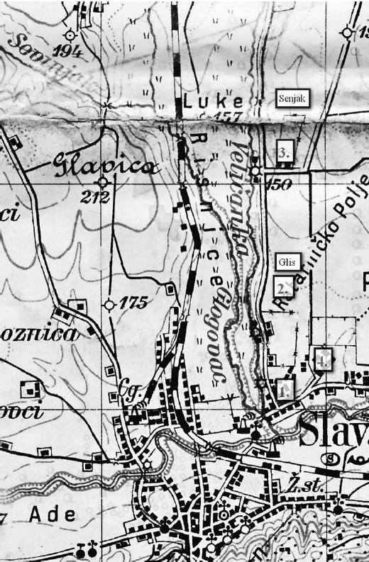Zemljovid Glisa, kvarta u kojemu se logor nalazio.